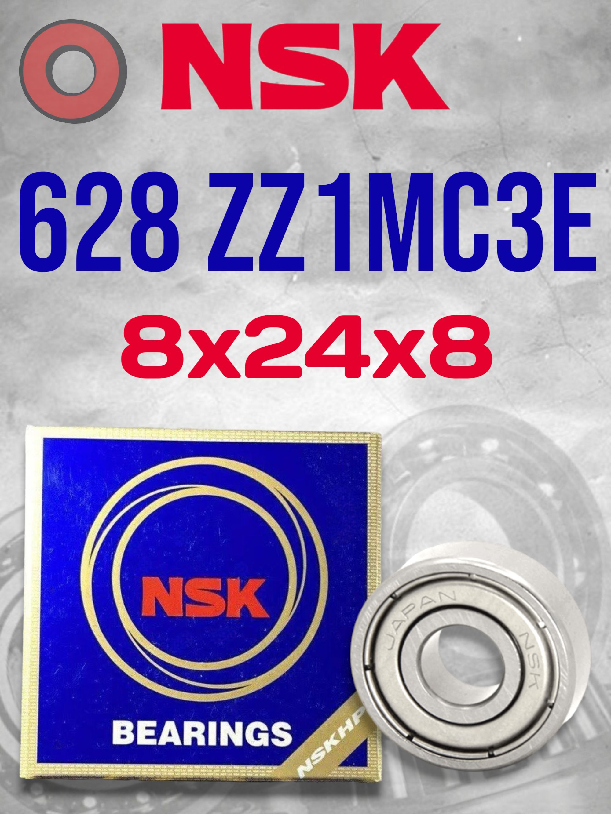 Подшипник NSK 628 ZZ1MC3E (8x24x8) Made in JAPAN
