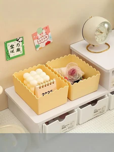 Кофр для хранения вещей 22x15x7 см 1 шт кремовый