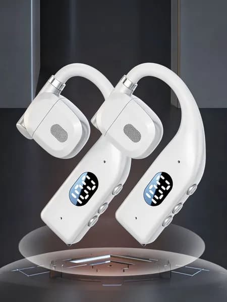 Наушники беспроводные с микрофоном, Bluetooth, USB Type-C, серый металлик, белый