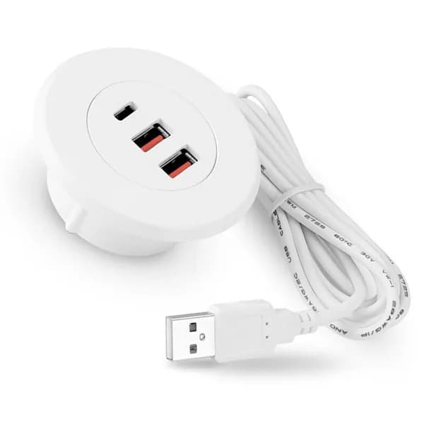 3-портовый встраиваемый USB зарядный адаптер для стола