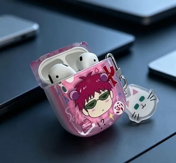 Чехол для беспроводных наушников AirPods1, 2, поколения с принтом Сайки Кусуо, аниме аксессуар для наушников