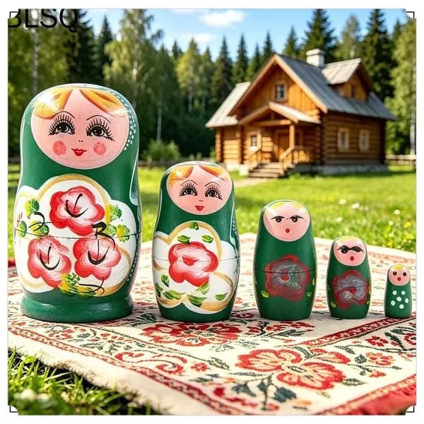 Матрешка из дерева 5 уровней, ручная роспись, народный стиль, игрушка для детей, сувенир