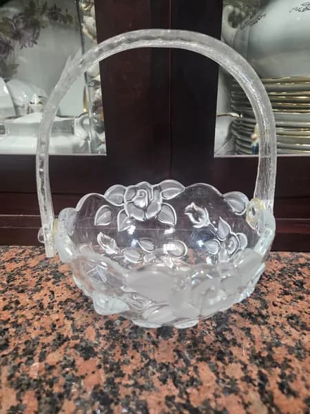 Винтажная конфетница корзинка Walther glas, стекло, Германия