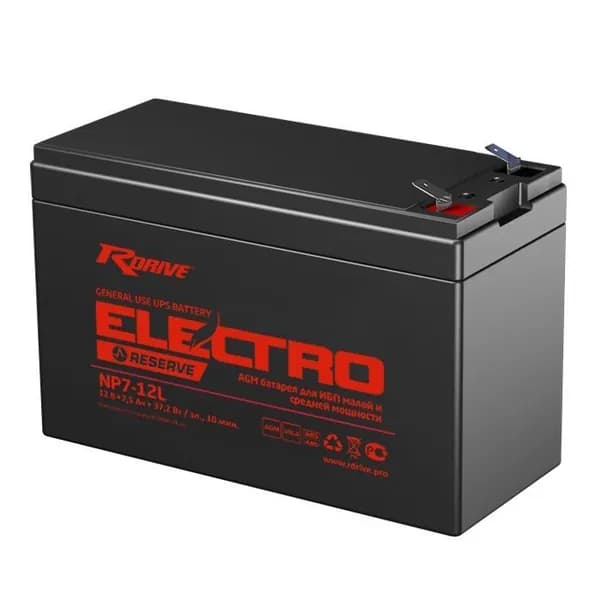 Мото аккумулятор RDrive ELECTRO RESERVE NP7-12L