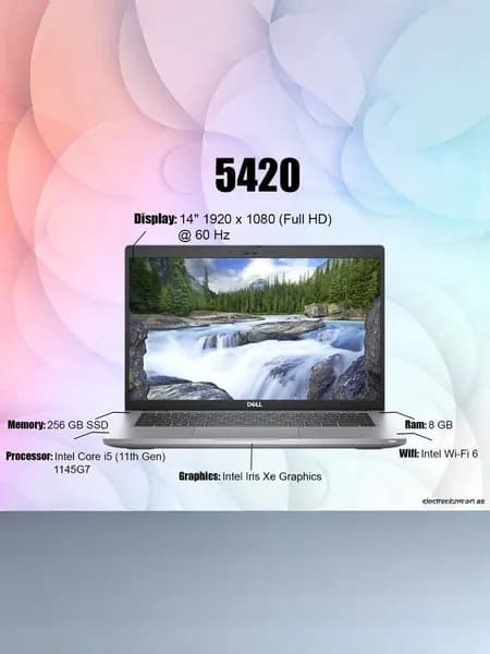 Dell Dell Latitude 5420, Как новый Ноутбук 14", Intel Core i5-1145G7, RAM 8 ГБ, SSD 256 ГБ, Windows Pro, светло-серый, Русская раскладка