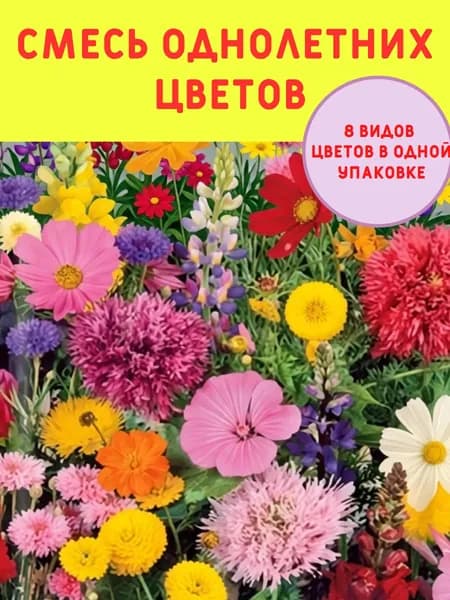 Семена высоких однолетников "Цветочная фантазия" 0,5 гр, цветы для дачи, сада и огорода, клумбы, на рассаду, в открытый грунт, в ящик.