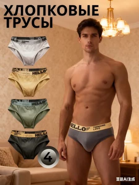 Комплект трусов бикини Мужские слипы, 4 шт