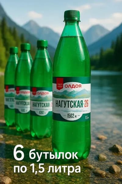 Вода Алдая Нагутская 26 6 шт по 1.5 л