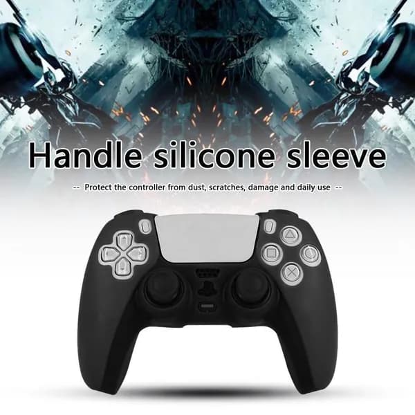 Силиконовый чехол для игрового контроллера для джойстика SONY PS5 (черный)