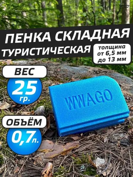 Сидушка туристическая, пенка складная туристическая, синий