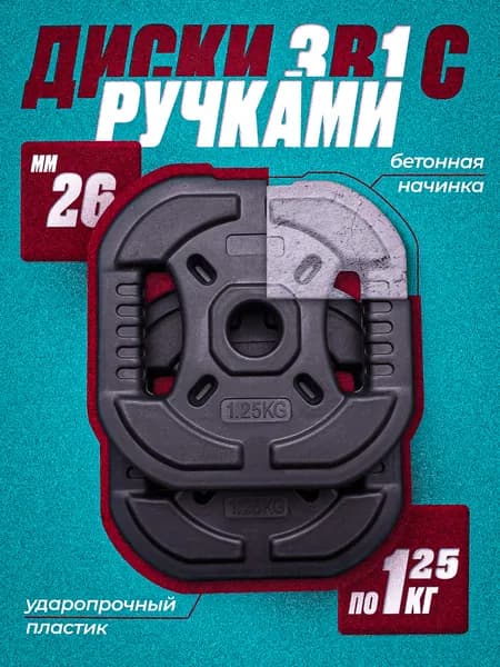 Комплект: Диск композитный с рукоятью 1.25 кг 2 шт