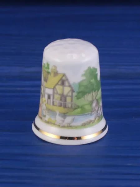 Heart of England наперсток The Old Mill, винтажный, коллекционный, Thimble Collectors Club, Англия, 1990-е годы