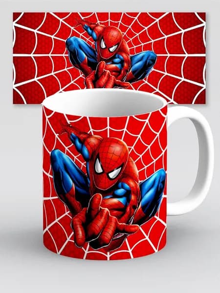 Кружка с приколом Человек паук Spiderman Marvel паутина