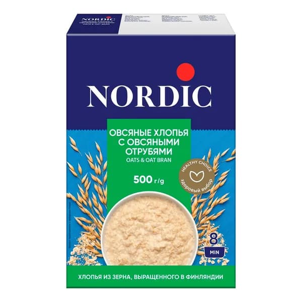 Хлопья Nordic овсяные с отрубями 500 г