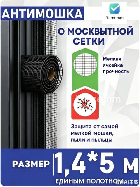 Москитная сетка на окна антимошка, антипыль и на дверь полотно 1,4 м * 5 м