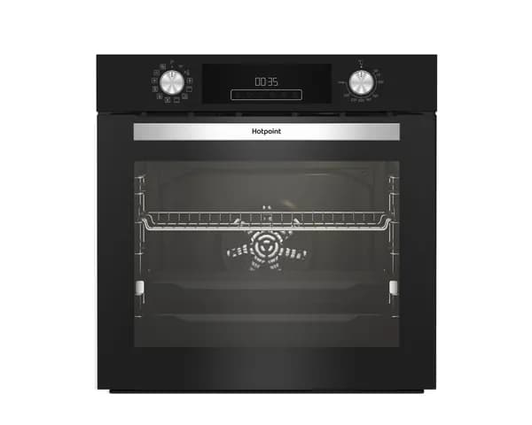Духовой шкаф электрический встраиваемый Hotpoint HFE9 1231 JSH BL, 72 л, 12 режимов, гриль и конвекция, телескопические направляющие, тройное стекло, электронное управление, черный