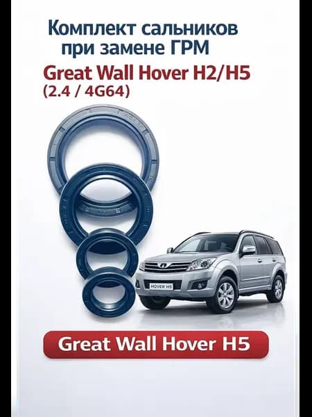 Комплект сальников при замене ГРМ Great Wall Hover H2, H5
