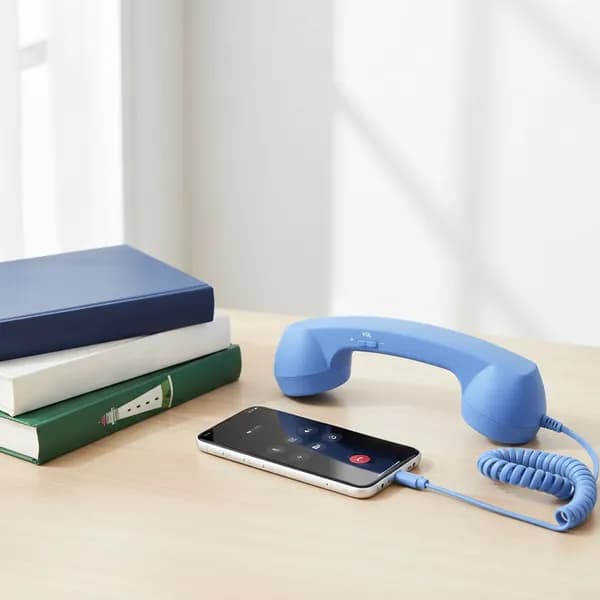 Ретро-телефонная трубка с разъёмом USB-C для смартфонов, синяя