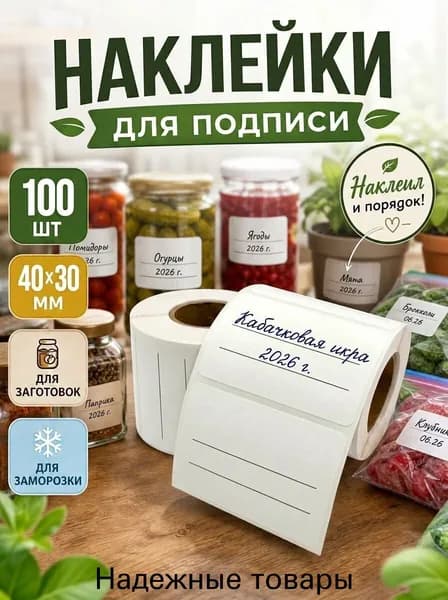 Этикетка для банок, бутылок, для контроля срока годности 4 x 3 см, 100 шт.