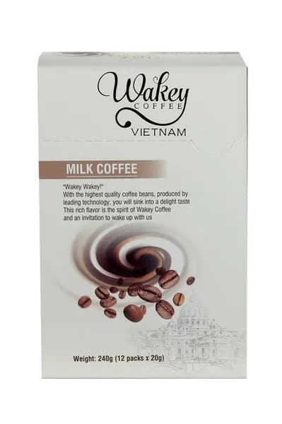 Кофе растворимый с молоком WAKEY 240 г/коробка (12 пачек по 20 г.)