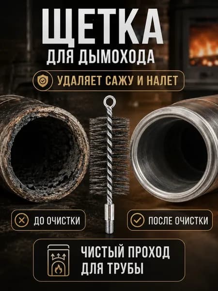 Стальная щетка для дымохода диаметром 50 мм прочная металлическая щетина для удаления сажи