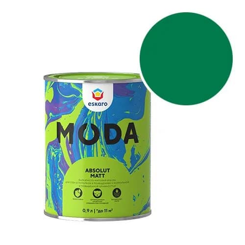 Краска моющаяся Eskaro Moda Absolut Matt RAL 6029 (Мятно-зеленый - Mint green) 0,9 л
