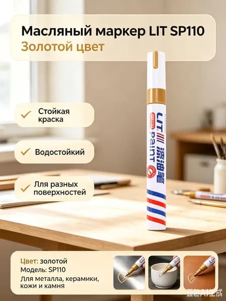 Маркер Лаковый, толщина: 2.5 мм, 1 шт.для ткани, для скетчинга