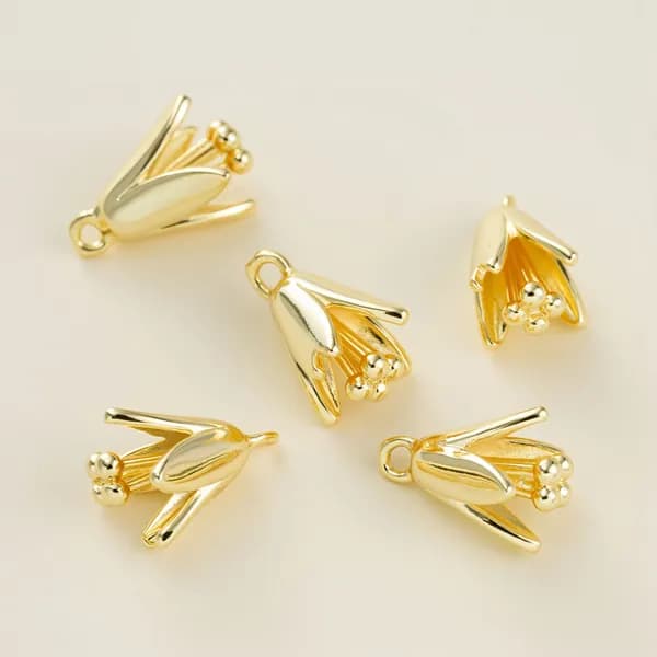 Кулон Подвеска металлическая, сережек, цвет золота 14k, 2 шт.