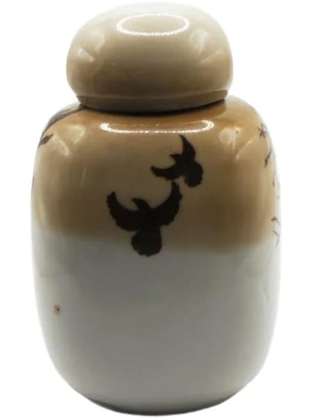 Винтажная чайница. "Птицы и ветки" .Фарфор, Полонное. СССР, 1970-1980 (Размер: 60х60х100)