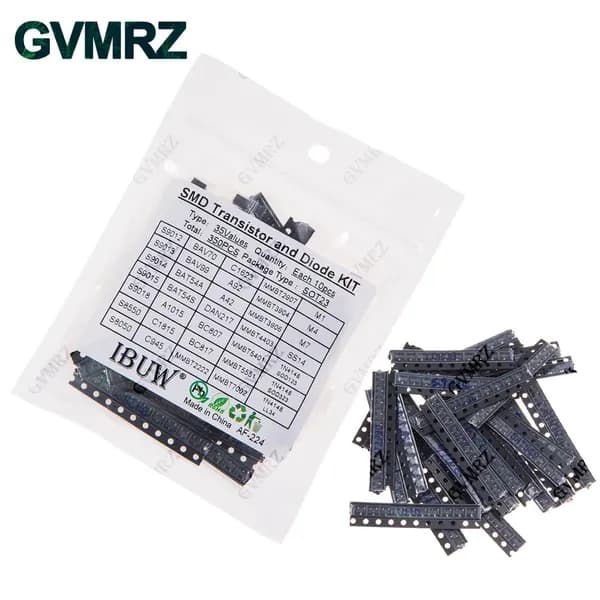 35Значения SMD транзистора и диода комплект SOT23 (S9012 / BAV70 / 1N4148 и т. Д) Для проекта электронной схемы Arduino DIY