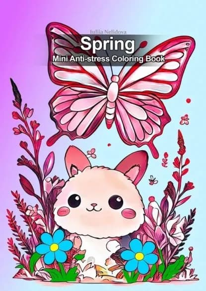Spring Mini Anti-stress Coloring Book | Nelidova Iuliia | Электронная книга