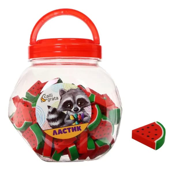 Ластик фигурный Арбуз , 5 шт