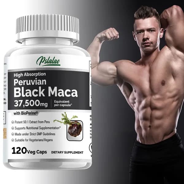 Биологически активная добавка Pslalae Organic Black Maca Extract 750mg - поддерживает мужское здоровье, повышает силу и энергию