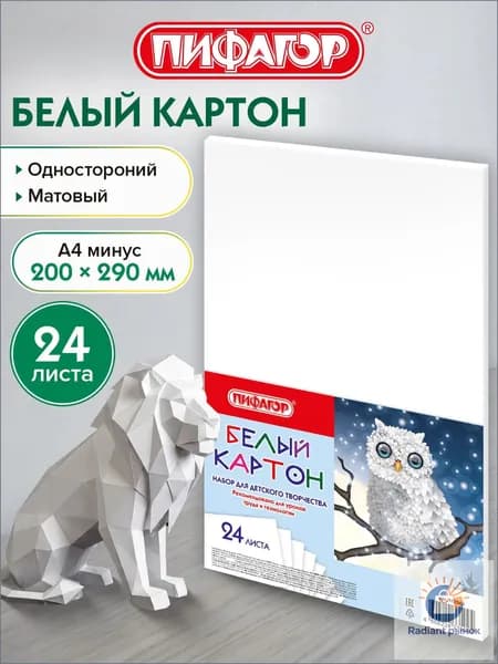 Пифагор Картон A4, количество листов: 24