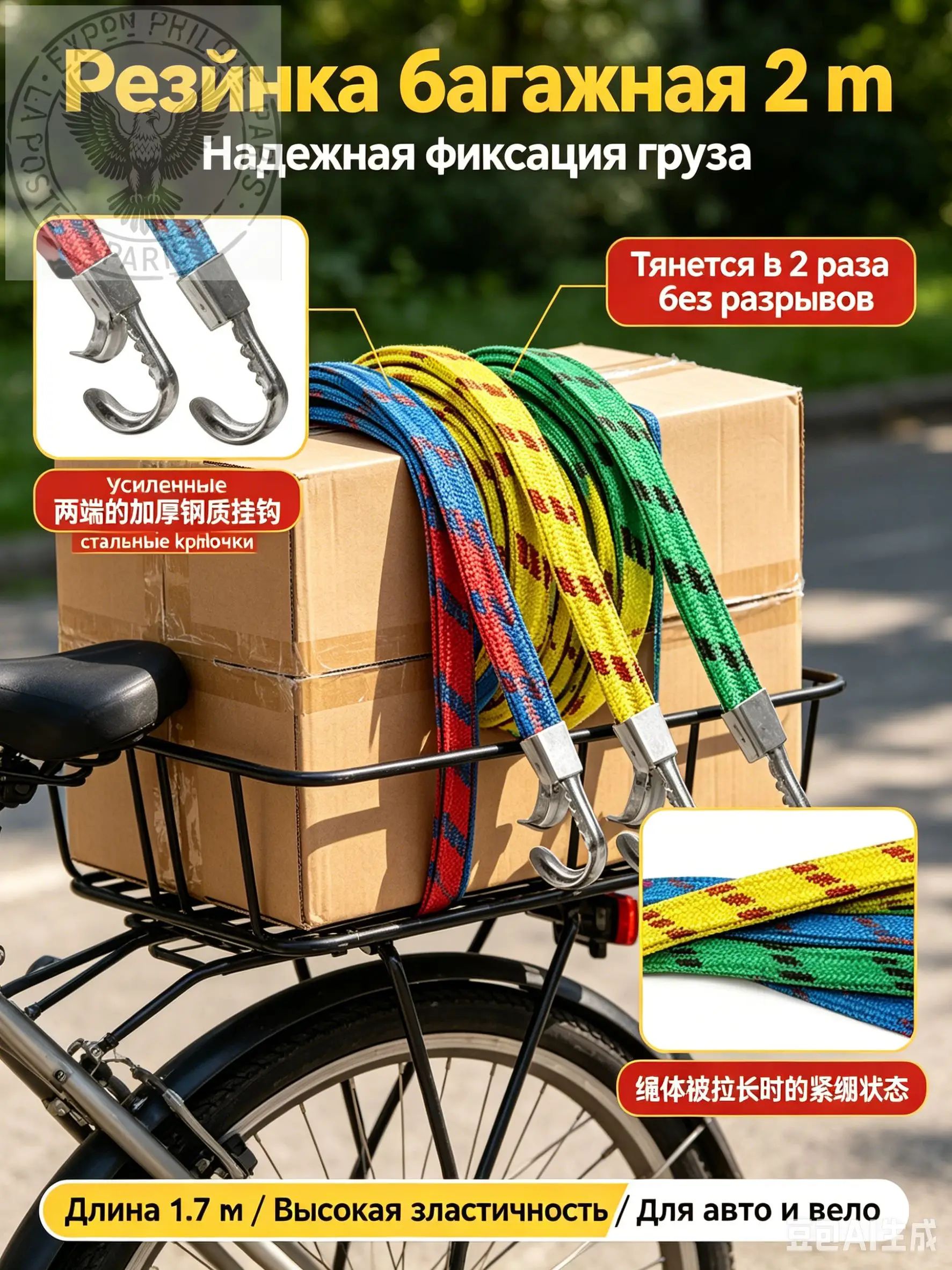 Ремень стяжной, 2 м, нагрузка до 1 т, 1 шт.