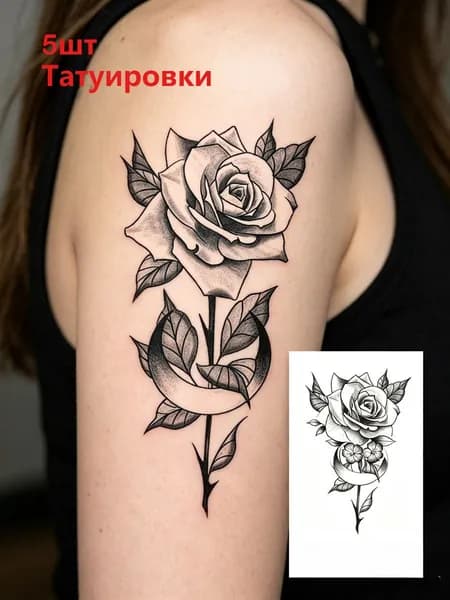 5штВодостойкие тату-наклейки для тела "свежий стиль", для взрослых и детей