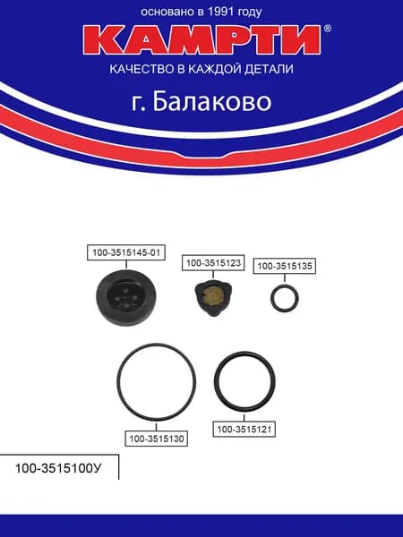 100-3515100У Ремкомплект клапана 2 защиты (5 наим./10 шт.), КАМРТИ