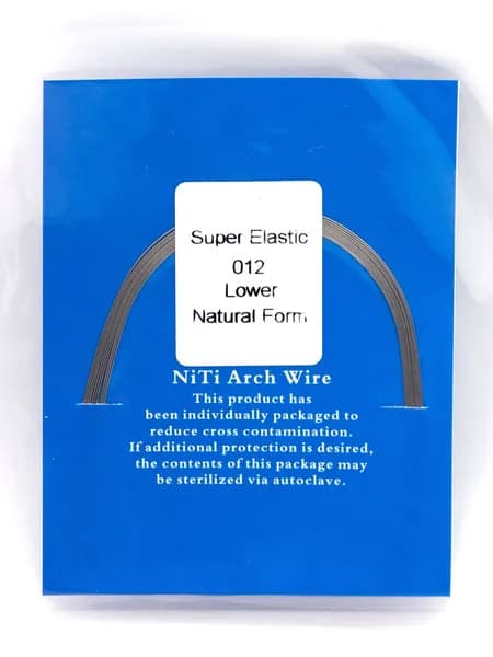 Дуга ортодонтическая NiTi круглая 012, нижняя, SuperElastic Natural A-quality, 10 шт