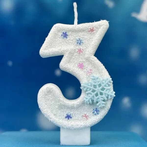 Свечи для торта цифра 3, 7.5 см, 1 шт