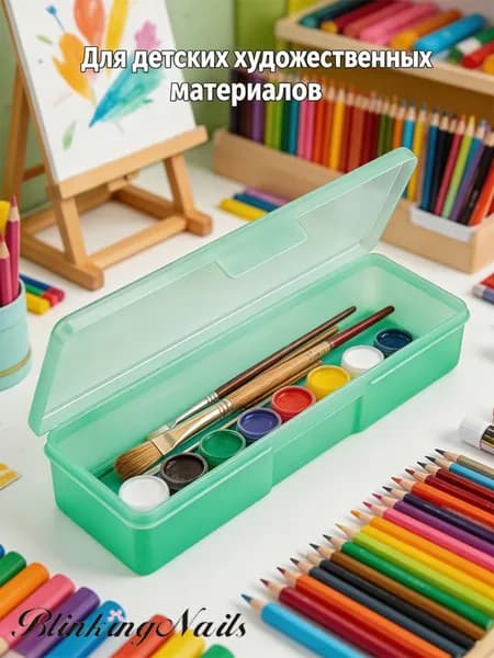 BlinkingNails мини-версия пластиковая Органайзер для красок и ручек пластиковая зелёный экономит место