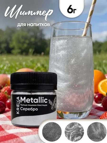 Пищевой краситель кондитерский для торта кандурин шиммер серебро