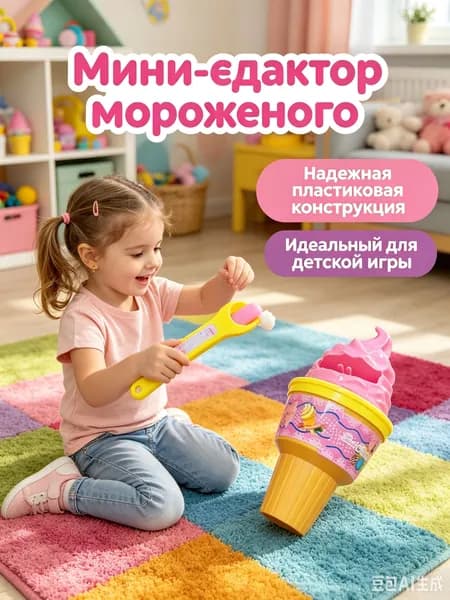 Игрушка для кормления детский игровой набор с мороженым на подносе для сюжетно-ролевых игр