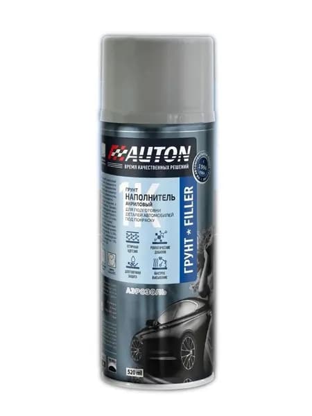 Грунтовка для автомобиля AUTON 1К Acryl Filler, акриловая, белая, аэрозоль, 520мл.