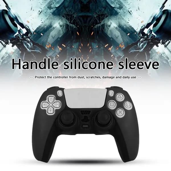 Силиконовый чехол для игрового контроллера для джойстика SONY PS5 (черный)