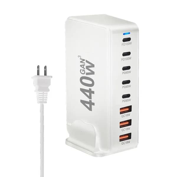 440W USB C Зарядное устройство PD, Белый - US