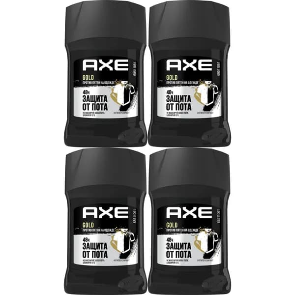 Антиперспирант стик Axe Gold мужской 50 мл, набор: 4 штуки