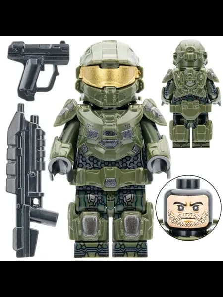 Минифигурка Мастер Чиф из Halo с оружием, совместима с LEGO