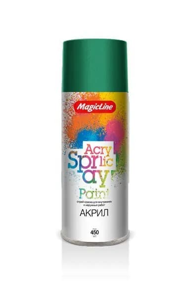 Краска-спрей (эмаль) RAL 6029 Зеленая трава 450мл (265гр) аэрозоль (MagicLine)