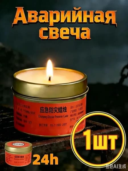 Свеча ароматическая "Без отдушки", 4 см х 6 см, 1 шт