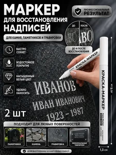 Маркер Лаковый, толщина: 2.5 мм, 2 шт.для каллиграфии, для выделения текста
